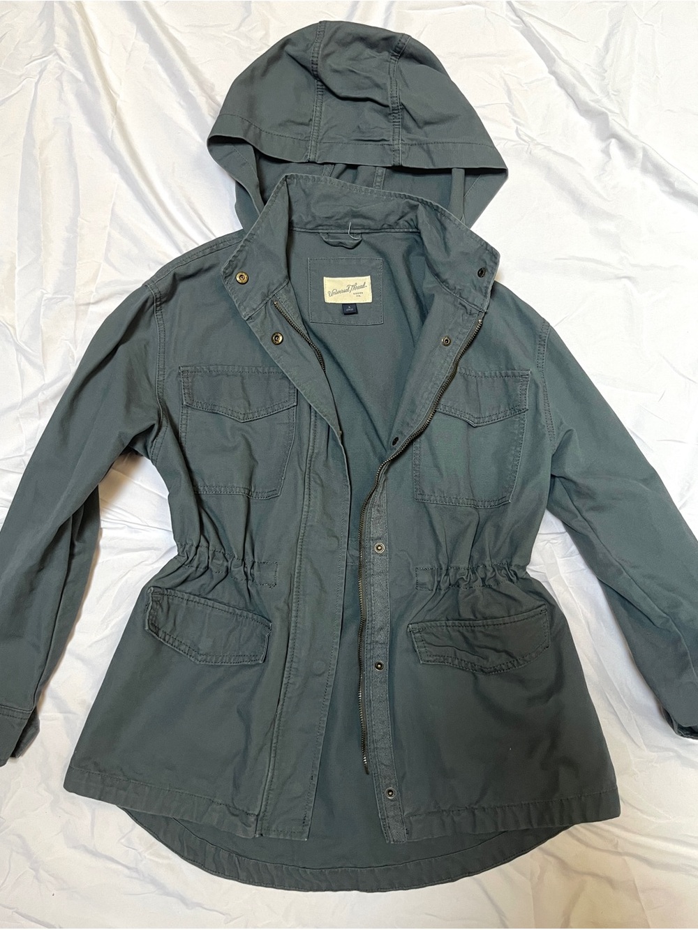 Universal Thread Hooded Utility Jacket - Slate Green